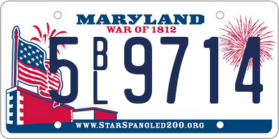 MD license plate 5BL9714