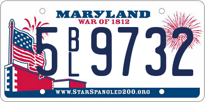 MD license plate 5BL9732