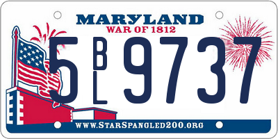 MD license plate 5BL9737