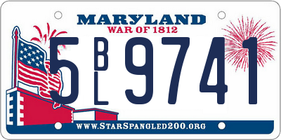 MD license plate 5BL9741