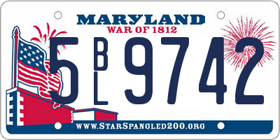 MD license plate 5BL9742