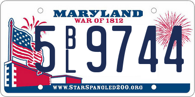 MD license plate 5BL9744