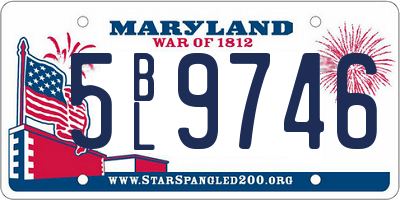 MD license plate 5BL9746