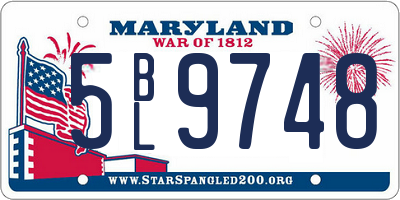 MD license plate 5BL9748