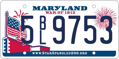 MD license plate 5BL9753