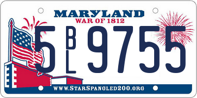MD license plate 5BL9755