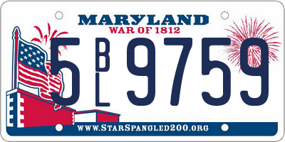 MD license plate 5BL9759