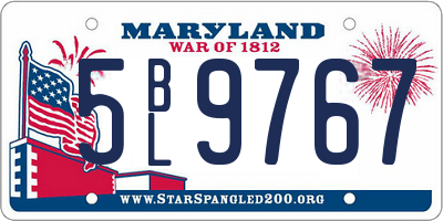 MD license plate 5BL9767