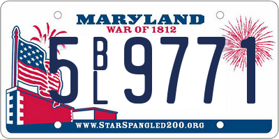 MD license plate 5BL9771