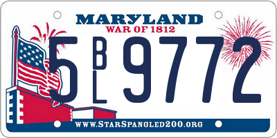 MD license plate 5BL9772
