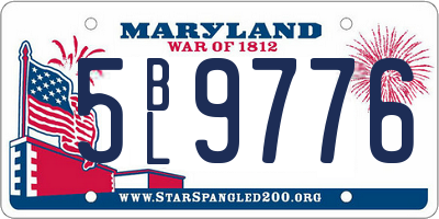MD license plate 5BL9776