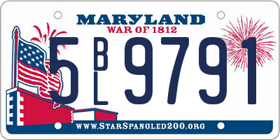 MD license plate 5BL9791