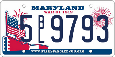 MD license plate 5BL9793
