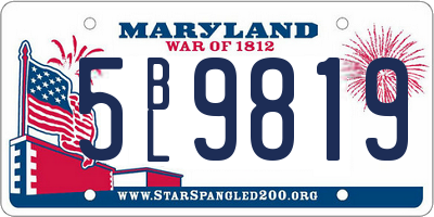 MD license plate 5BL9819