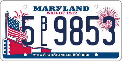 MD license plate 5BL9853