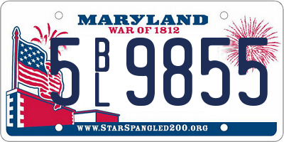 MD license plate 5BL9855