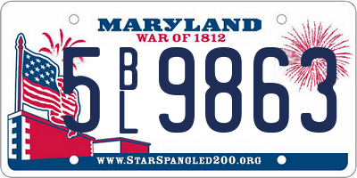 MD license plate 5BL9863