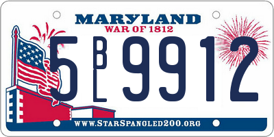 MD license plate 5BL9912