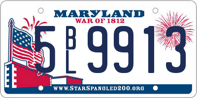 MD license plate 5BL9913