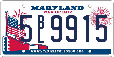 MD license plate 5BL9915