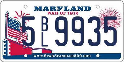 MD license plate 5BL9935