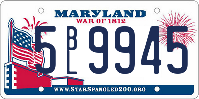 MD license plate 5BL9945