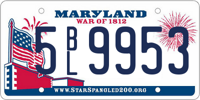MD license plate 5BL9953