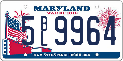 MD license plate 5BL9964