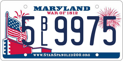 MD license plate 5BL9975