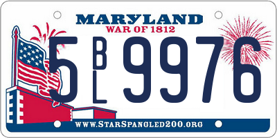 MD license plate 5BL9976