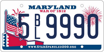 MD license plate 5BL9990