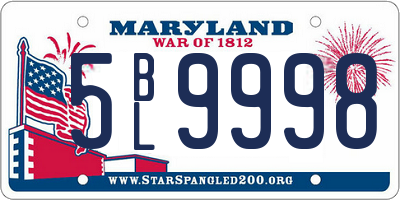 MD license plate 5BL9998