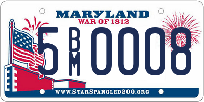 MD license plate 5BM0008