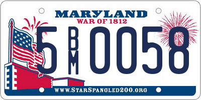 MD license plate 5BM0058