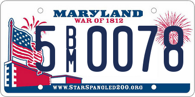 MD license plate 5BM0078