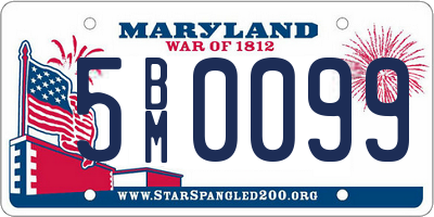 MD license plate 5BM0099