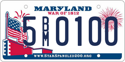 MD license plate 5BM0100