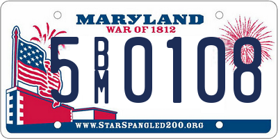 MD license plate 5BM0108