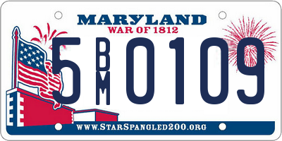 MD license plate 5BM0109