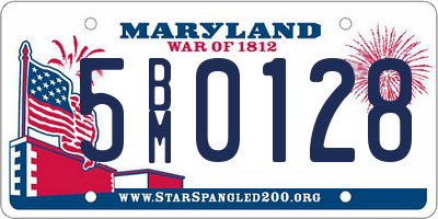 MD license plate 5BM0128