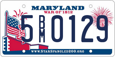 MD license plate 5BM0129