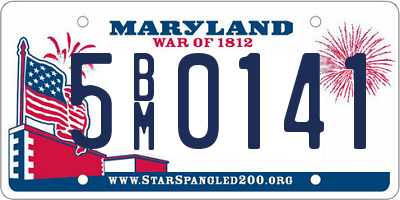MD license plate 5BM0141