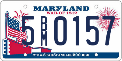 MD license plate 5BM0157