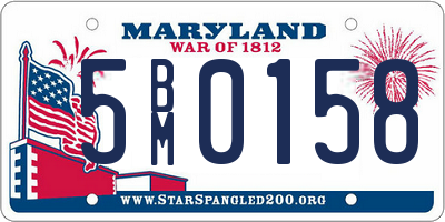 MD license plate 5BM0158