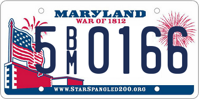MD license plate 5BM0166