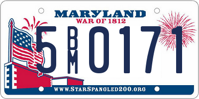 MD license plate 5BM0171