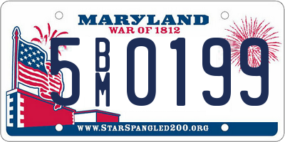 MD license plate 5BM0199
