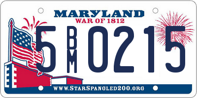 MD license plate 5BM0215