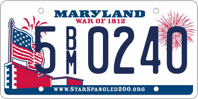 MD license plate 5BM0240