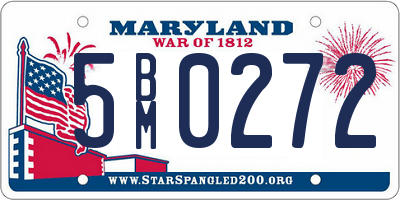 MD license plate 5BM0272